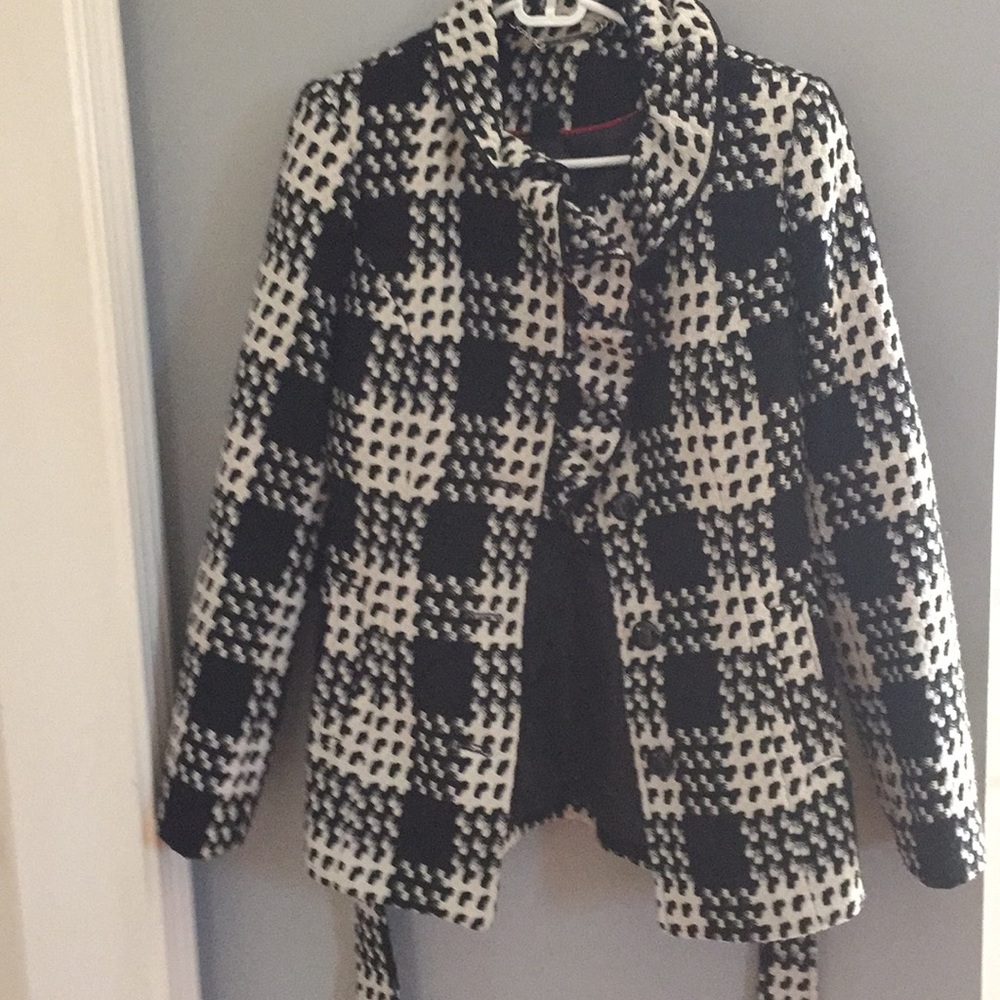 Black and White warm wool coat size S